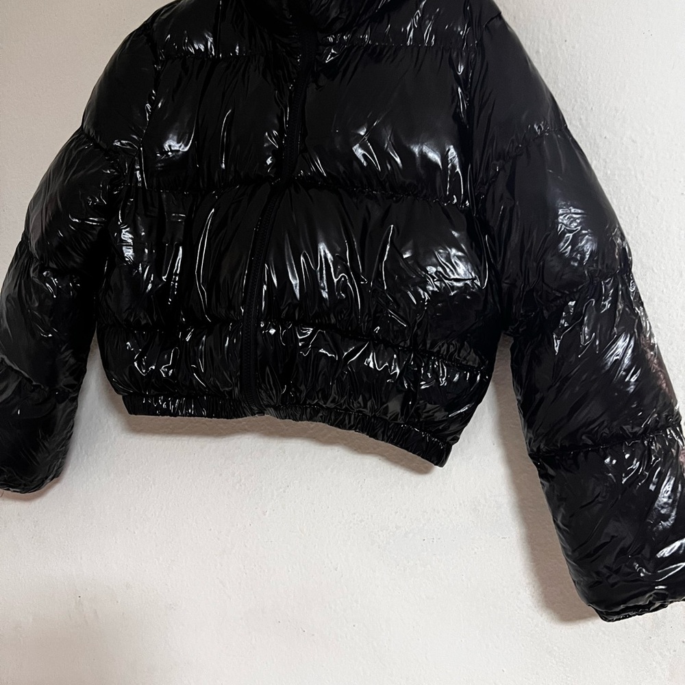 SHEIN Glossy Black Puffer Jacket